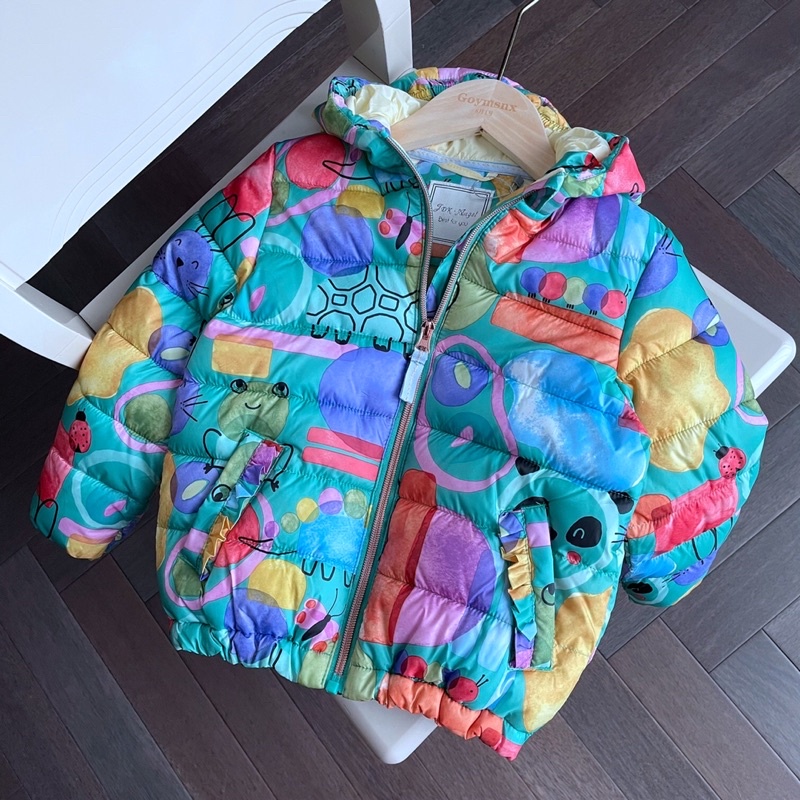 Áo khoác phao bé gái Next 3-10 tuổi  Áo gió 3 lớp mềm xuất dư 0221