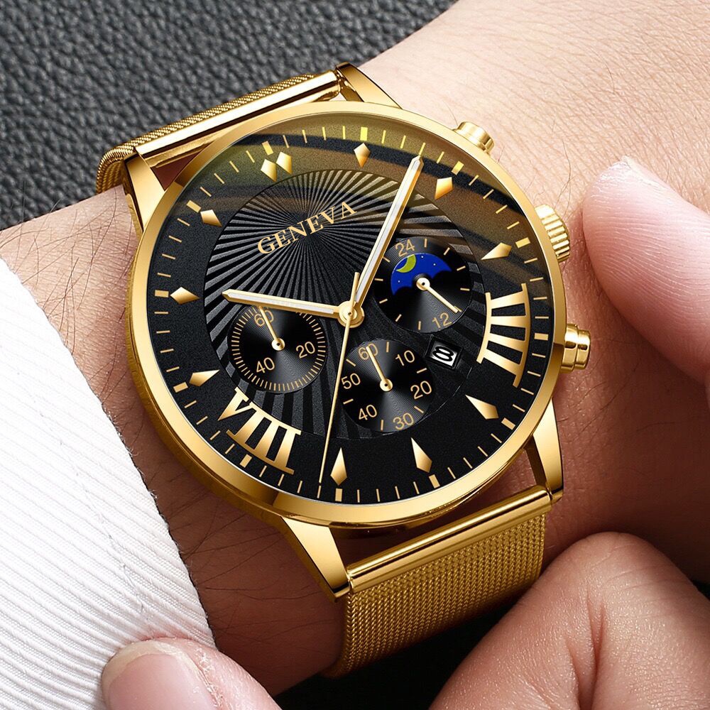 Đồng hồ dây đeo thép không gỉ có hiển thị ngày thời trang cho nam | BigBuy360 - bigbuy360.vn