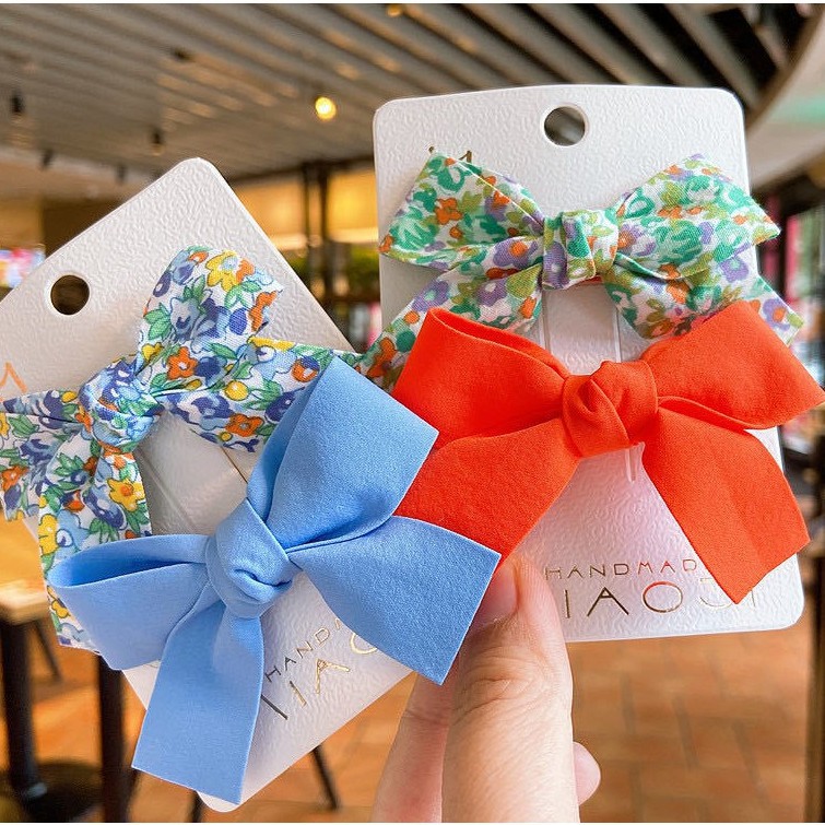 Kẹp Tóc Nơ Thời Trang  Set 2 Cặp Nơ Dễ Thương Dành Cho Bé Gái Hadyykids H.CT27