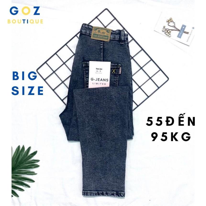 Quần jean nữ lưng cao bigsize từ 50-95kg G-JEANS vải jean co giãn tốt ,quần bò cạp cao size đại ống ôm hơi đứng