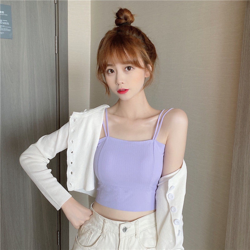 【Yuki】ÁO 2 dây bra có mút ngực xinhh | BigBuy360 - bigbuy360.vn