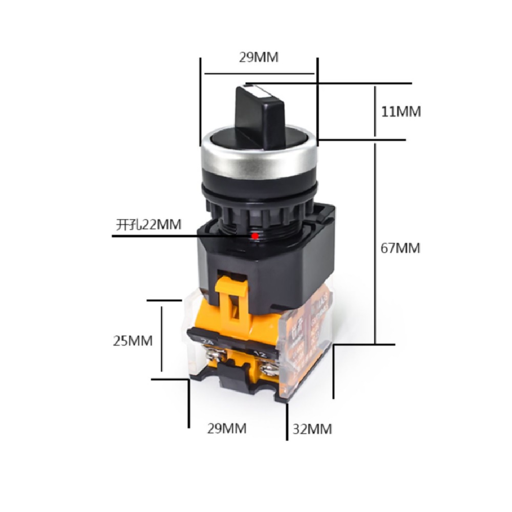 CÔNG TẮC XOAY LA38 2 VỊ TRÍ PHI 22