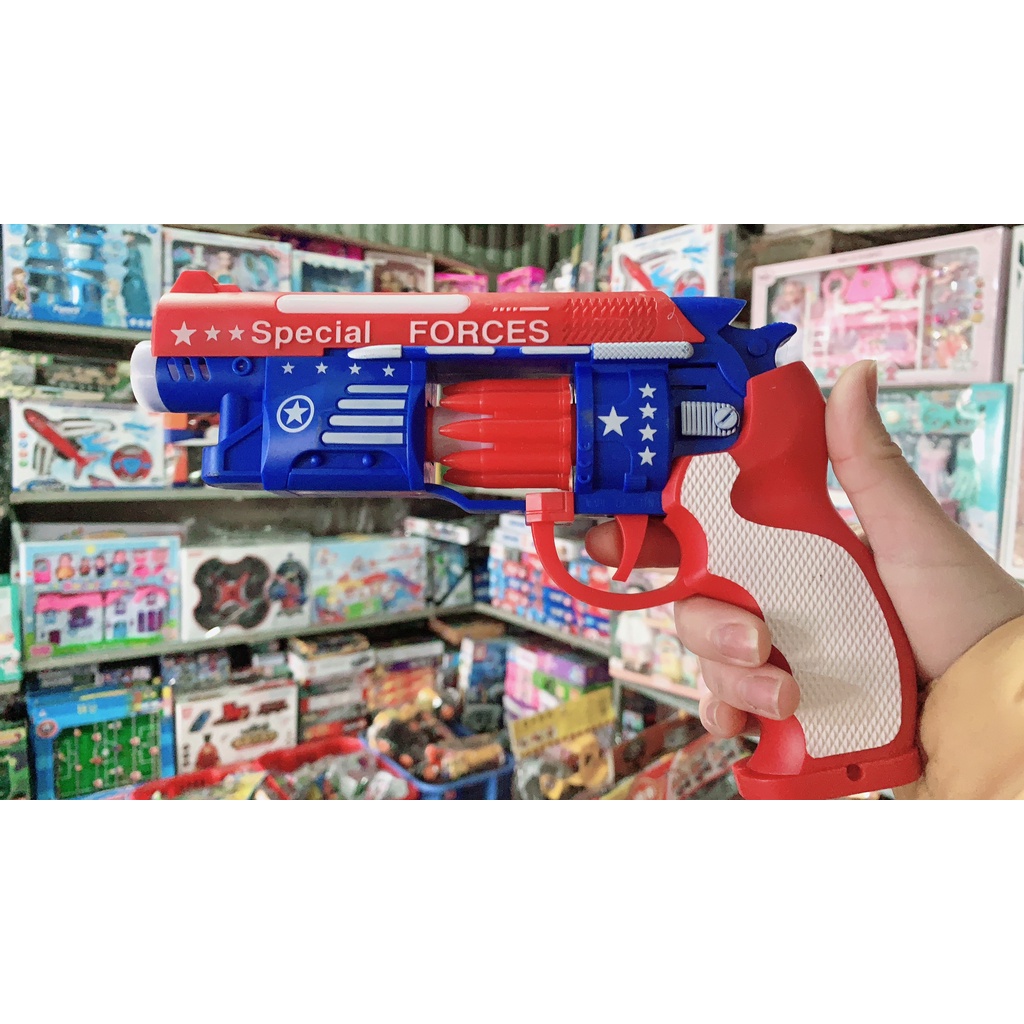 Súng đồ chơi chạy pin có đèn và nhạc - Đồ chơi SÚNG DÙNG PIN cho trẻ em.