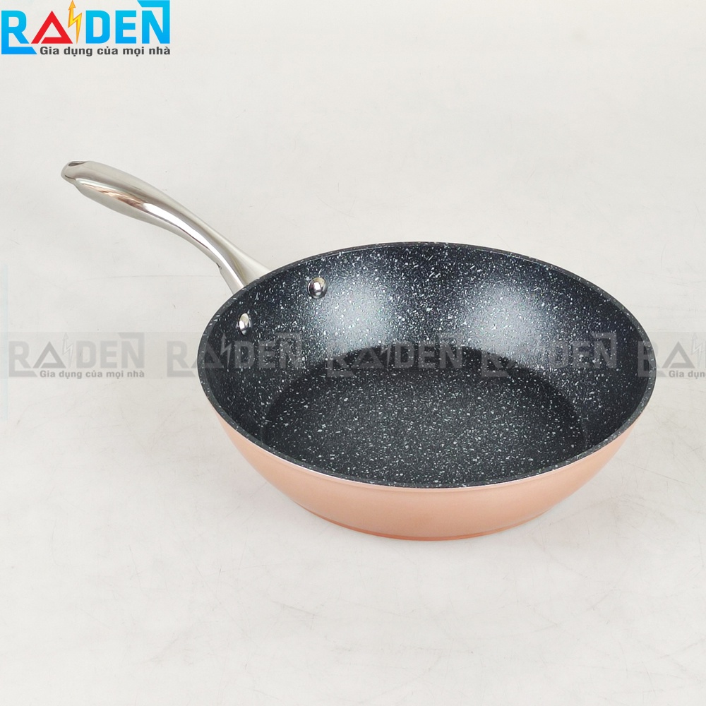 [Chính hãng] Chảo chống dính vân đá hoa cương Greencook GCP08 sử dụng được bếp ga, bếp hồng ngoại, bếp từ