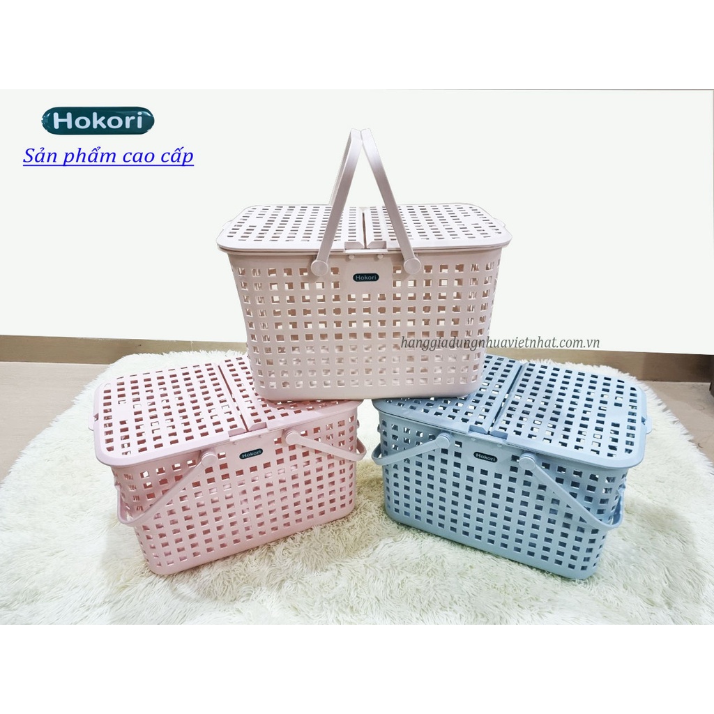 ⚡Siêu To⚡Làn đựng quần áo Chính hãng HOKORIGi 2608 VIỆT NHẬT 460 x 311 x 320 m,đựng đồ đi sinh có nắp nhựa