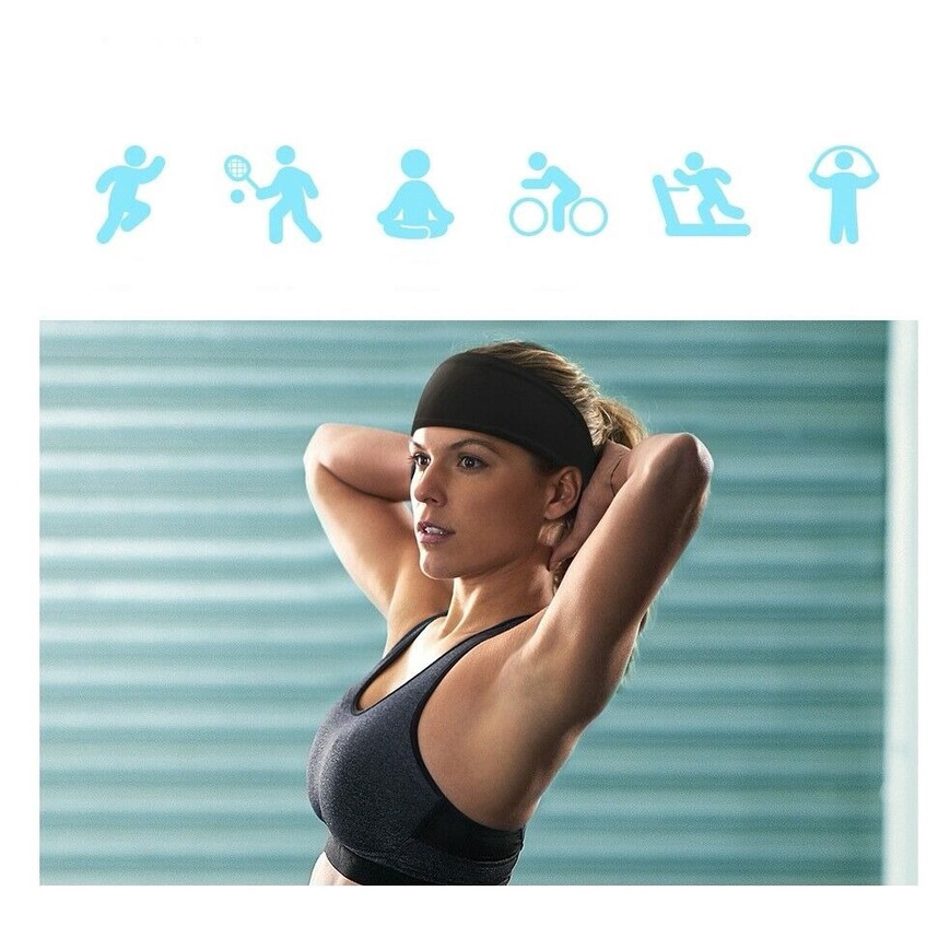 Băng Đô Thể Thao Màu Trơn Chất Liệu Co Giãn Thoải Mái