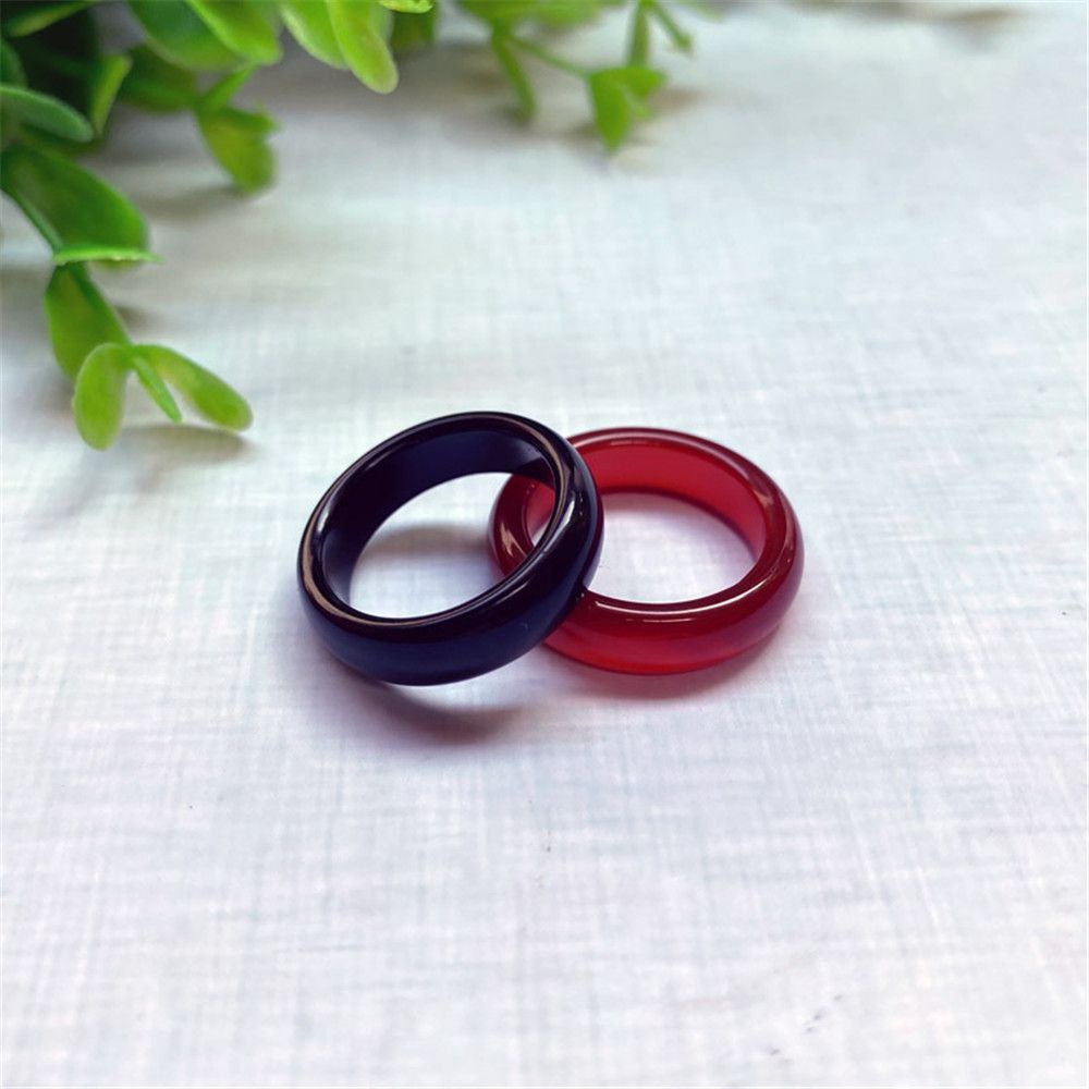 [Ready Stock] Nhẫn mã não màu xanh lá/ đen nhiều màu sắc thời trang unisex