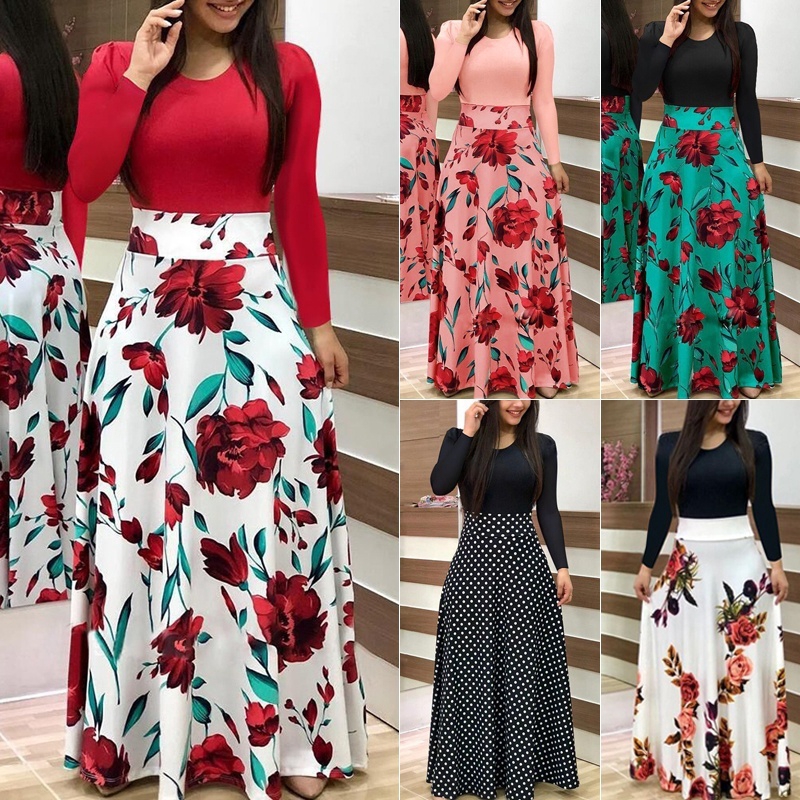 Đầm Maxi thiết kế dài phong cách Boho cổ điển cho nữ