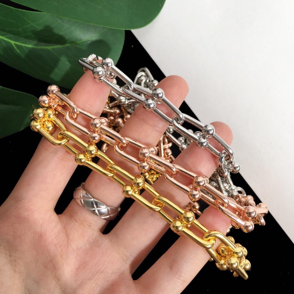 Vòng cổ Hình Chữ U Bằng Thép Không Gỉ Mạ Vàng 2023 45cm Thời Trang Cho Nữ