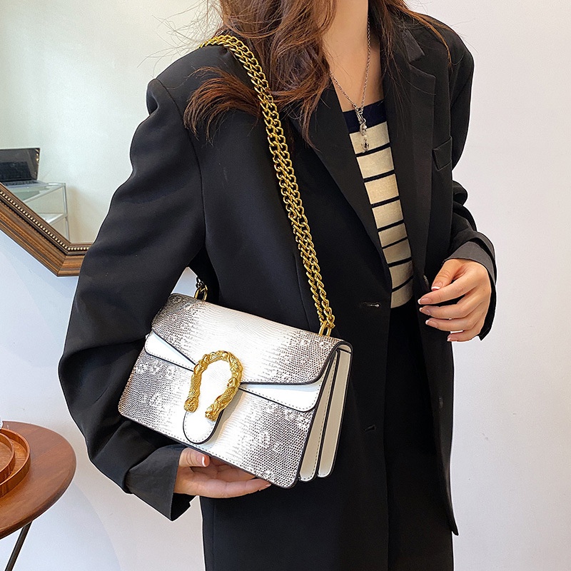 Túi Đeo Vai Phối Dây Xích Phong Cách Cổ Điển Thời Trang Cho Nữ