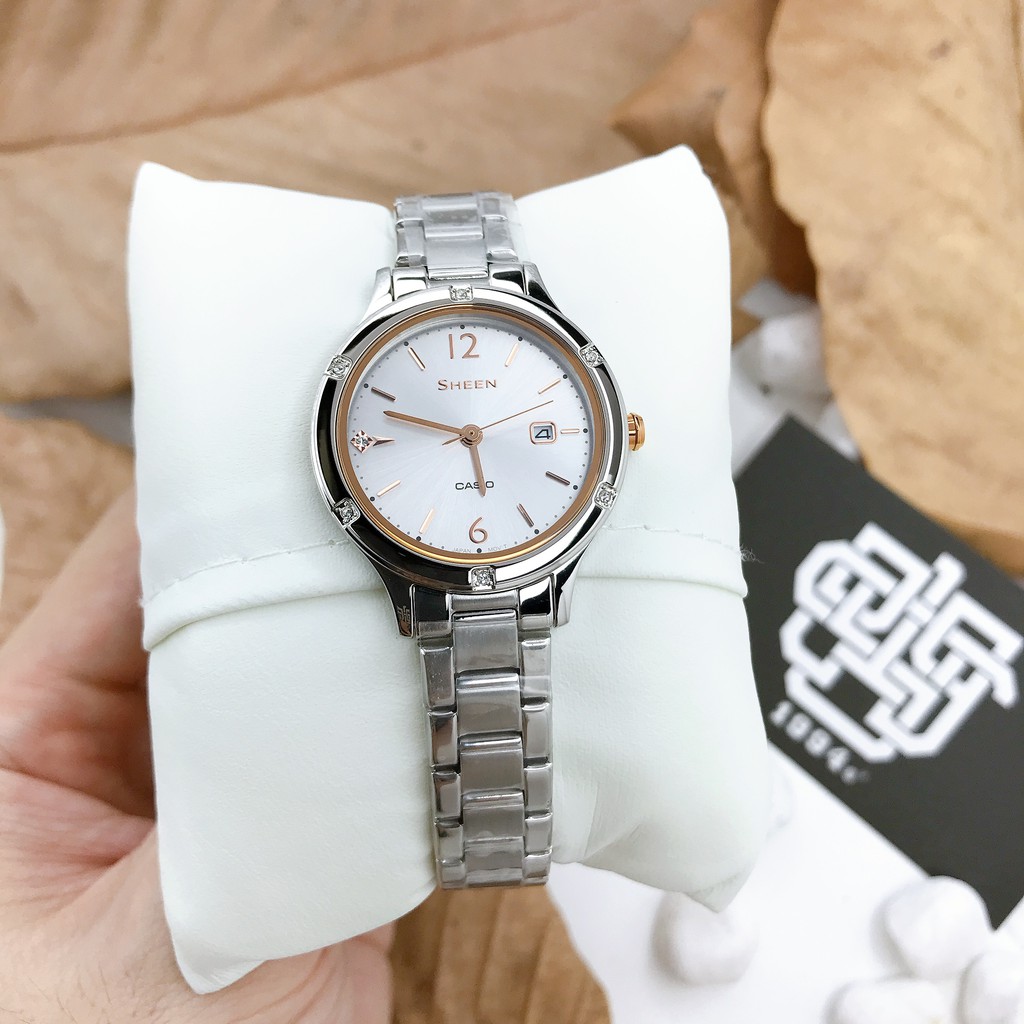 Đồng hồ nữ Casio SHEEN SHE-4533 / SHE-4533D-7A mặt kính Sapphire chống trầy, hàng chính hãng
