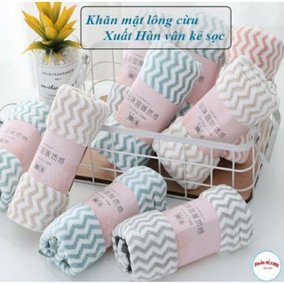 Khăn mặt lông cừu xuất hàn vân kẻ sọc 😍😍