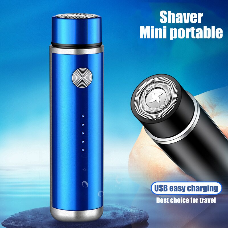 Máy Cạo Râu 3D Mini Bằng Thép Không Gỉ Sạc USB Tiện Dụng Cho Nam
