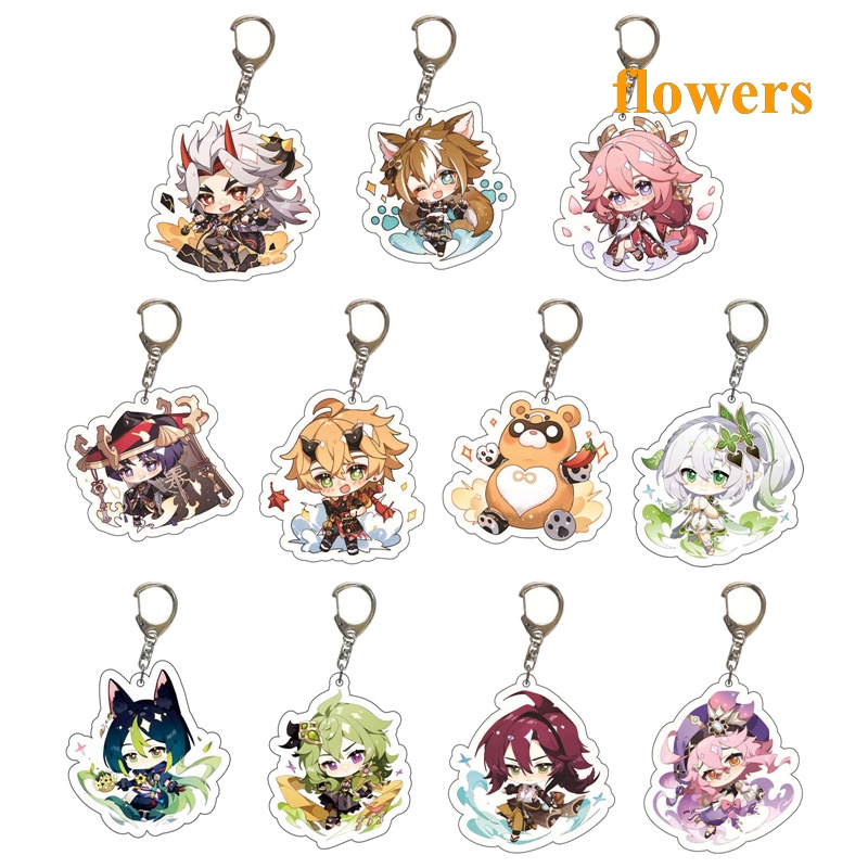 Móc Chìa Khóa Bằng Acrylic Hình Nhân Vật Anime Kokomi / hutao / Kazuha / Miko / xiao / celebrate