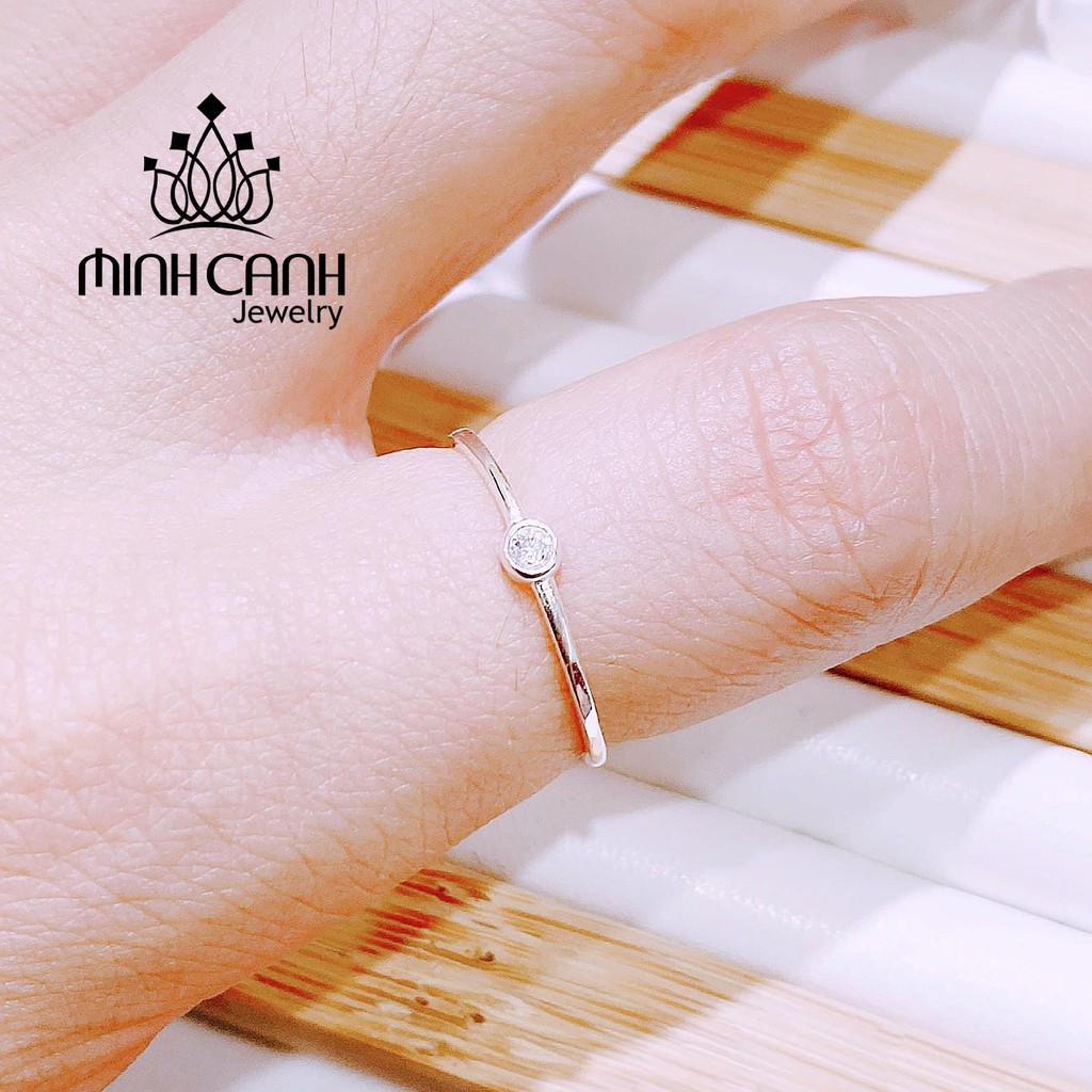 Nhẫn Bạc Mảnh 1 Viên Đá Nhỏ - Minh Canh Jewelry