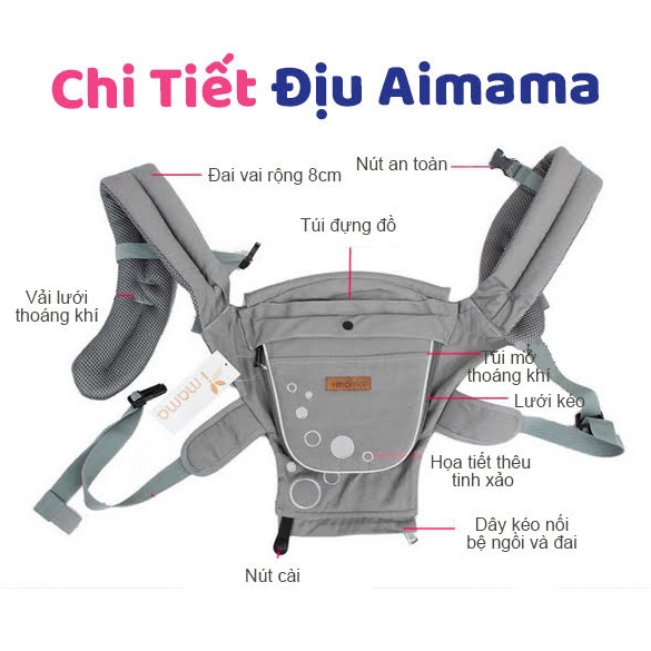 Địu Aimama  FREE SHIP  Địu Aimama Em Bé Chắc Chắn Bền Đẹp