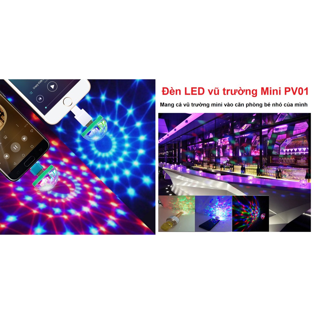 [HOT] Đèn LED vũ trường Mini PV01 trang trí shop, phòng karaoke,...