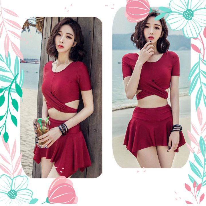 Áo Tắm 2 Mảnh Hàn Quốc Bikini Đi Biển Thời Trang Cao Cấp Cho Bạn Nữ