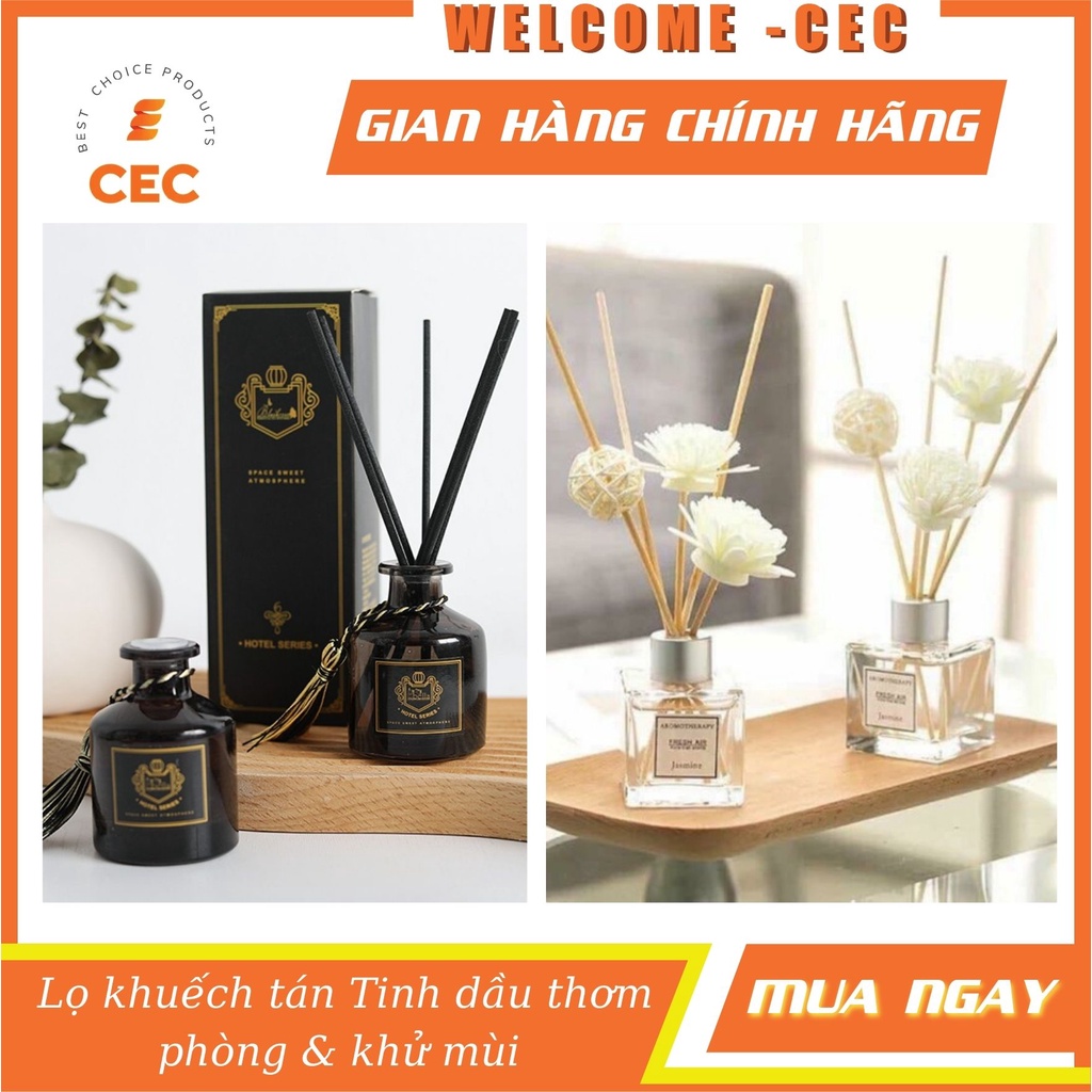 Tinh dầu thơm phòng - Lọ khuếch tán kèm que gỗ và hoa khô trang trí phòng ngủ, khách, vệ sinh, tủ TDT02 [CEC Store]