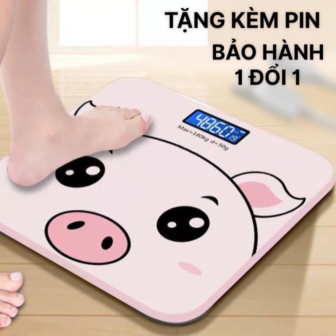 [HCM][Hàng Chuẩn] CÂN SỨC KHỎE ĐIỆN TỬ THÔNG MINH HÌNH HEO CỰC HOT - CÂN GIA ĐÌNH DÙNG PIN LOẠI XỊN MÀN HÌNH LCD HIỂN TH
