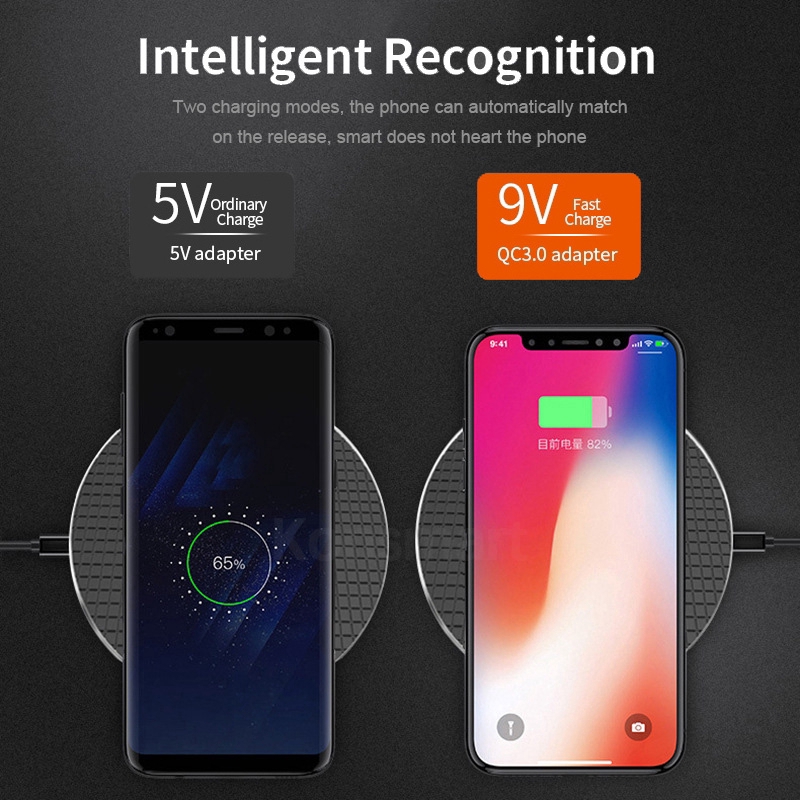 Đế sạc nhanh không dây 10W Qi cho iPhone X XS Max 8 Samsung S10 S9