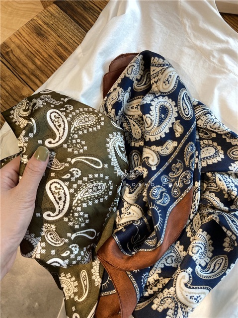 Khăn lụa turban làm áo - Khăn bandana làm áo size 70x70cm