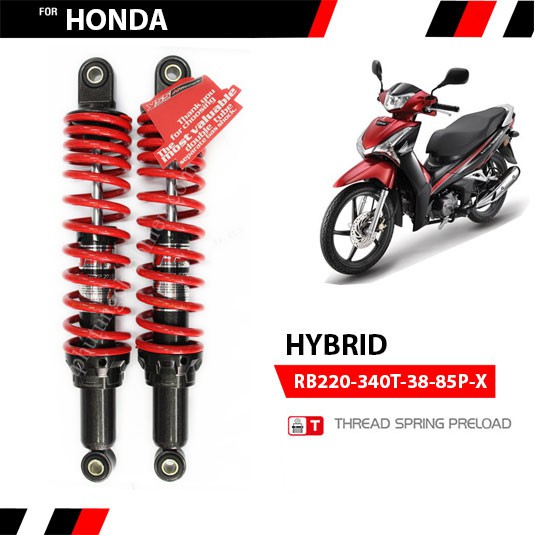 Phuộc giảm sóc YSS cho xe máy  Wave, Future, Dream, Axelo, Viva, Xbike, Blade Hybrid (Đỏ)