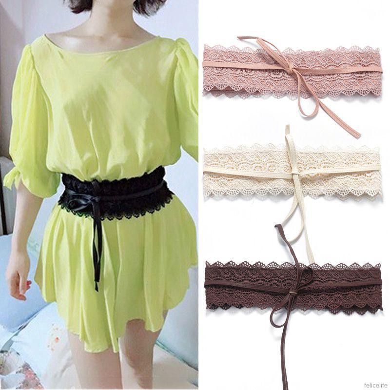 Thắt Lưng Da Pu Phối Ren Hoa Thời Trang Cho Nữ