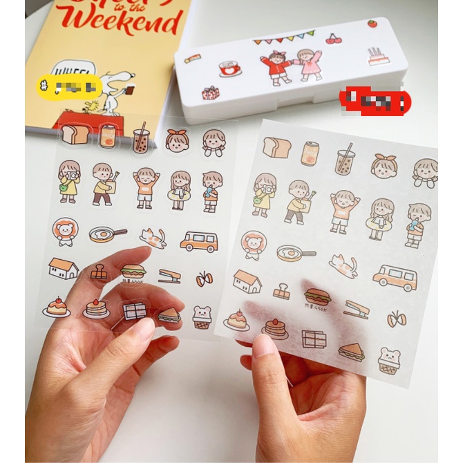 [Hàng mới về] Sticker - Bảng Sticker Cô Gái Nhỏ Nhắn Và Chàng Trai Đáng Yêu Stick Me Trang Trí DIY