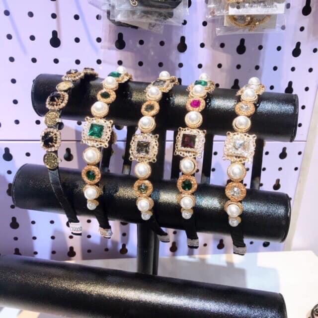 Bờm tóc đính đá loại 1 sang chảnh 3 màu