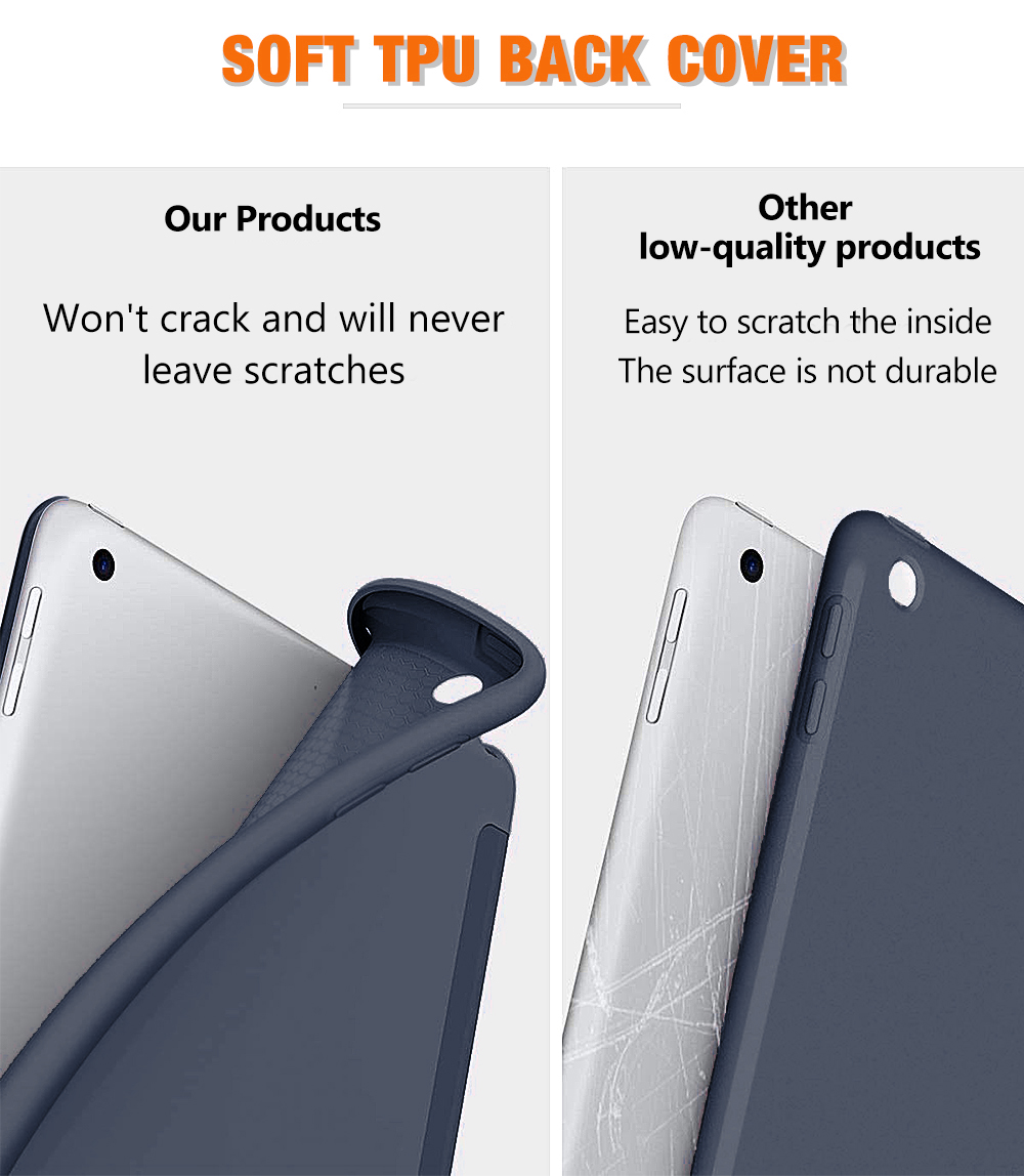 Bao da KAXOE PU + silicone nhẹ có giá đỡ thông minh cho iPad Air 2 3 4 Pro 11 9.7 2017 2018 Mini 1 2 3 4 5 | BigBuy360 - bigbuy360.vn
