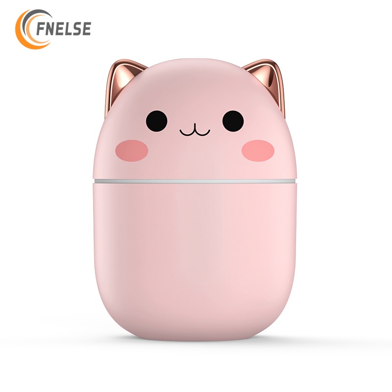 Máy tạo độ ẩm Fnelse nhỏ nhắn kiểu chú mèo đáng yêu 250ml tùy chọn màu sắc