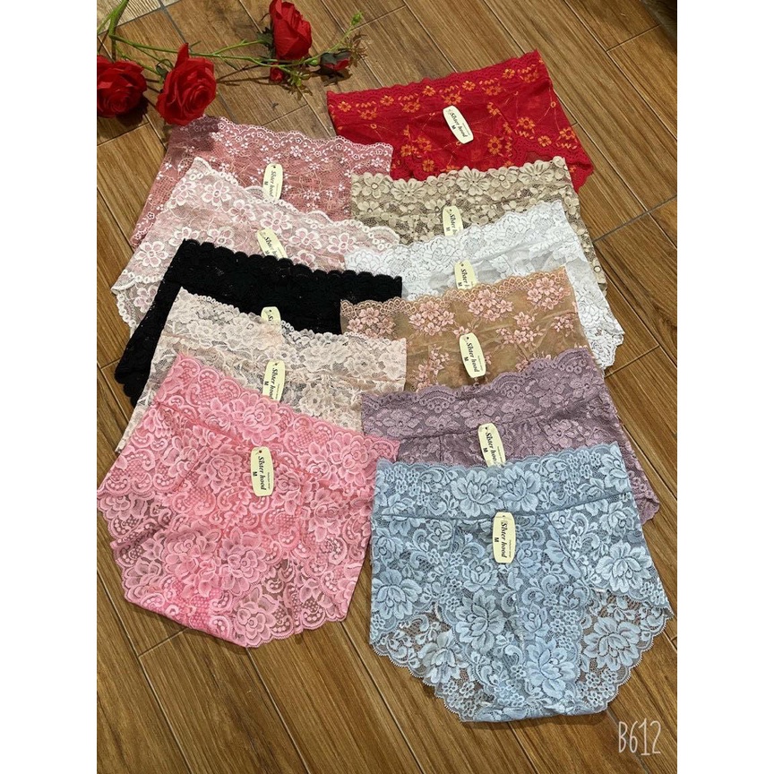 Quần Lót Nữ Ren Thái cạp cao gen bụng họa tiết ren xuyên thấu lót ren nữ cao cấp cạp cao định hình vòng eo bigsize | BigBuy360 - bigbuy360.vn