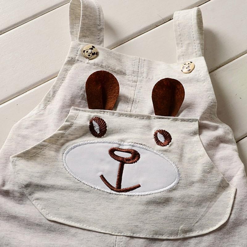 Set áo thun kẻ sọc + quần yếm hình gấu trúc cho bé