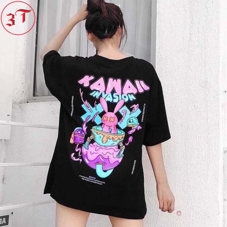 [Hot Sale] Áo Thun Tay Lỡ Unisex Rabbit Hot Trend Tay Lỡ Form Rộng Ulzaang Cá Tính