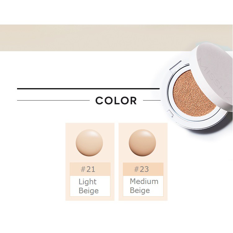 Phấn Nước Kiềm Dầu Missha Tông Sáng 21 Magic Cushion Cover Lasting SPF50++++