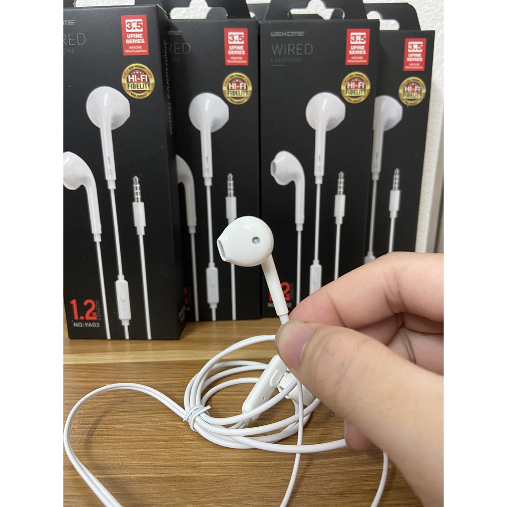 ❤️KeyyStore❤️ Tai nghe có dây WEKOME YA02 Dài 1.2m cho máy tính laptop PC Điện thoại Mobille Âm Thanh Khủng,Siêu bền