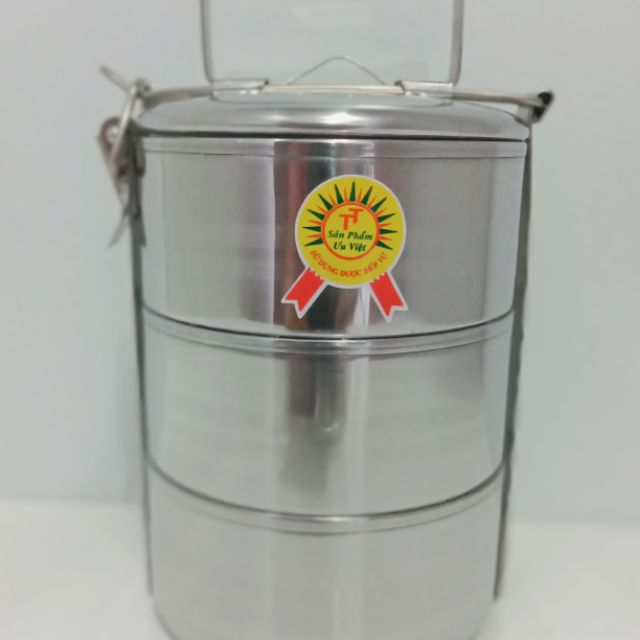 Khay đựng cơm inox 3 tầng lớn
