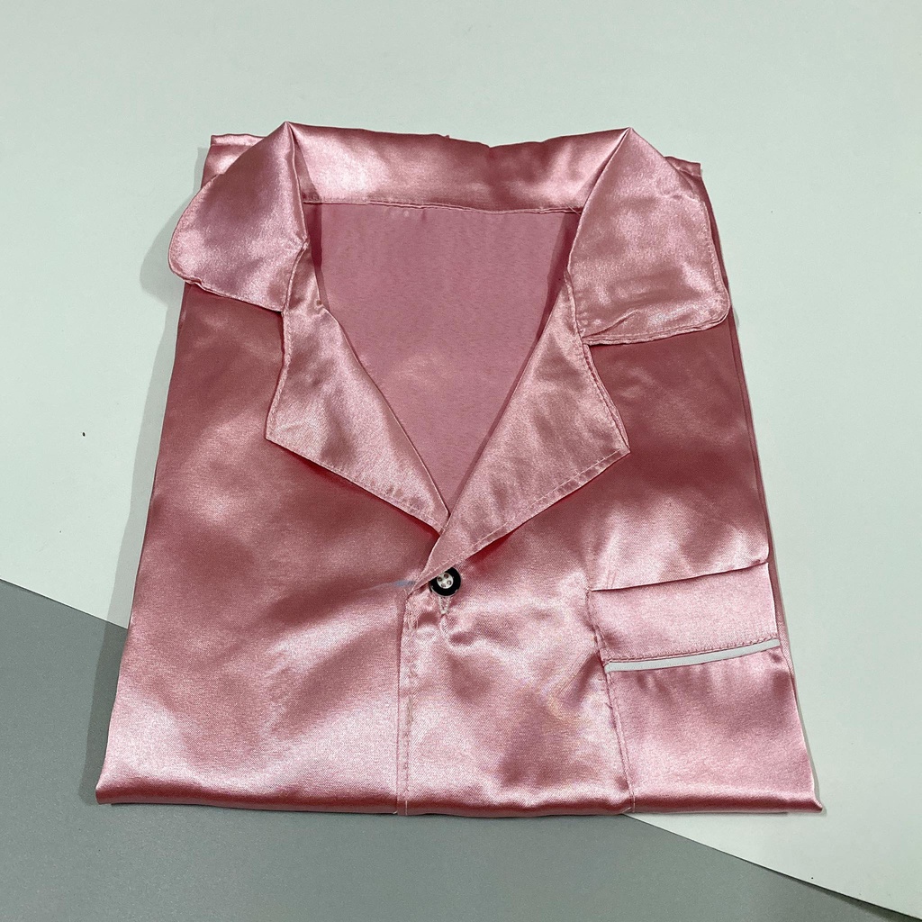 Bộ Pijama đùi lụa phi bóng freesize&lt;60kg