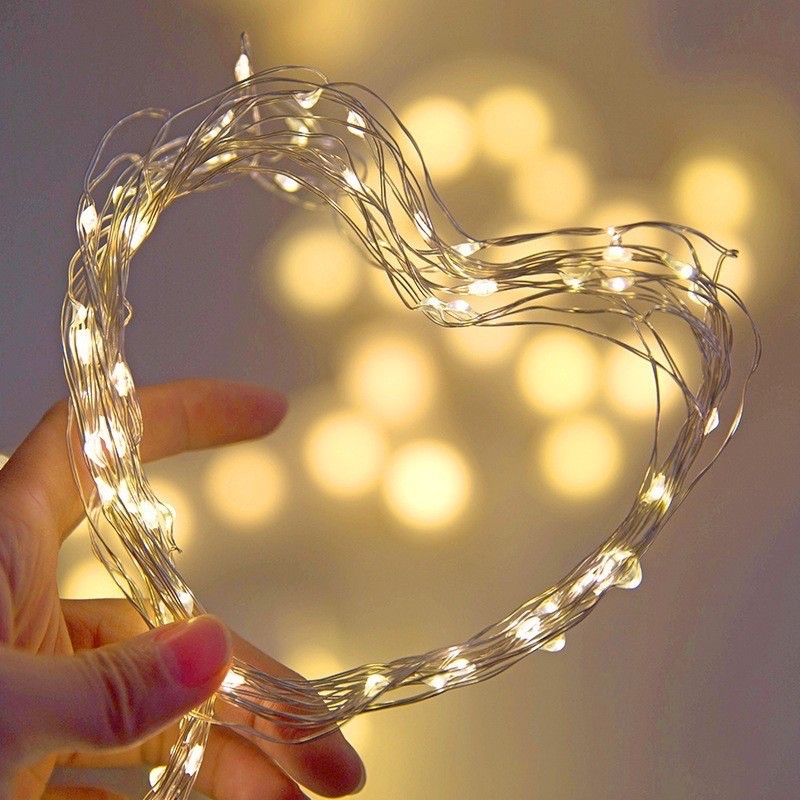 20 cái đèn led đom đóm đèn led trang trí đèn fairylight fairy light màu vàng dài 2m