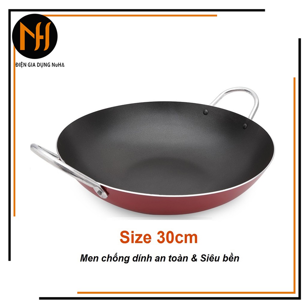 Chảo trơn chống dính sâu lòng 2 quai KYOFA Size 30cm công nghệ Hàn Quốc, hàng y hình, 99% khách hài lòng