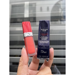 [Bill Pháp] Son Kem Dior Rouge Dior Ultra Care Liquid Màu 749 D-Light Đỏ Cam Full Box