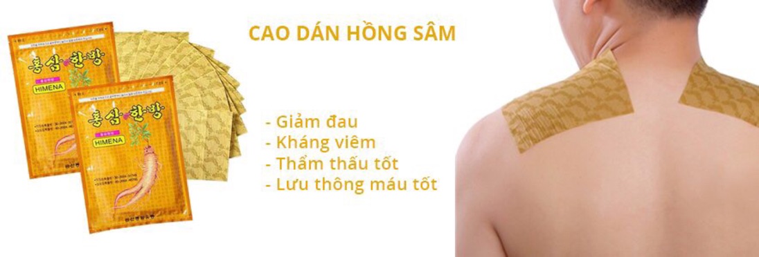 Cao Dán Hồng Sâm HIMENA Hàn Quốc - Gói 20 miếng (Giao màu ngẫu nhiên)