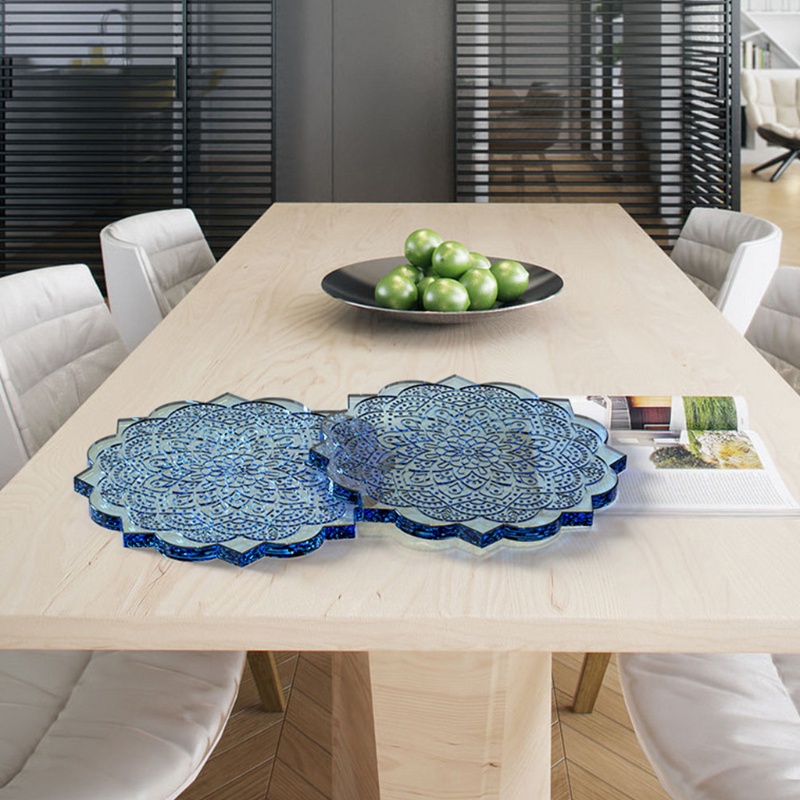 Sa Khuôn Silicon Làm Tấm Lót Bàn Ăn Họa Tiết Mandala Độc Đáo Tiện Dụng