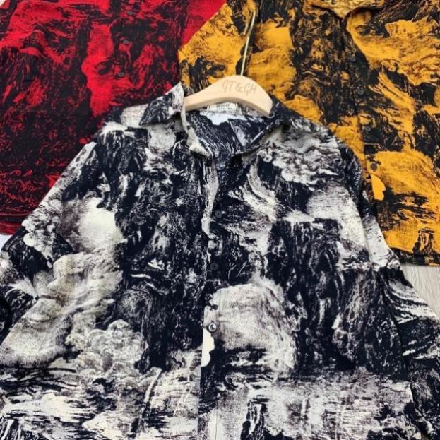 [GiáHủyDiệt] Áo sơ mi loang chất lụa đẹp