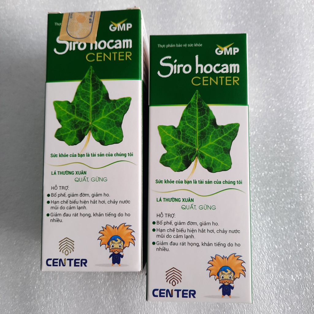 Siro ho cảm center, siro ho thảo dược cao lá thường xuân, quất, gừng, bổ phế, tiêu đờm – chai 125ml