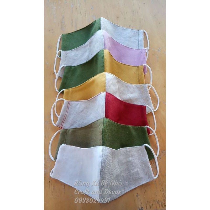 Combo khẩu trang linen hai màu- Linen facemask | BigBuy360 - bigbuy360.vn