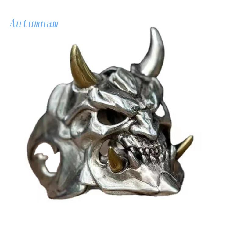 Nhẫn Hở Khắc Hình Đầu Lâu Phong Cách Gothic Punk Cổ Điển Có Thể Điều Chỉnh Cho Nam Và Nữ