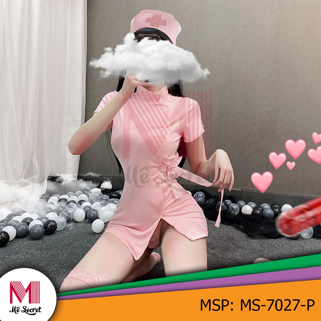Cosplay - Nữ Y Tá Gợi Cảm - Đồ Ngủ Hóa Trang Nữ Y Tá Sexy, Quyến Rũ, Gợi Cảm, Khiêu Gợi - MS-7027-W-R