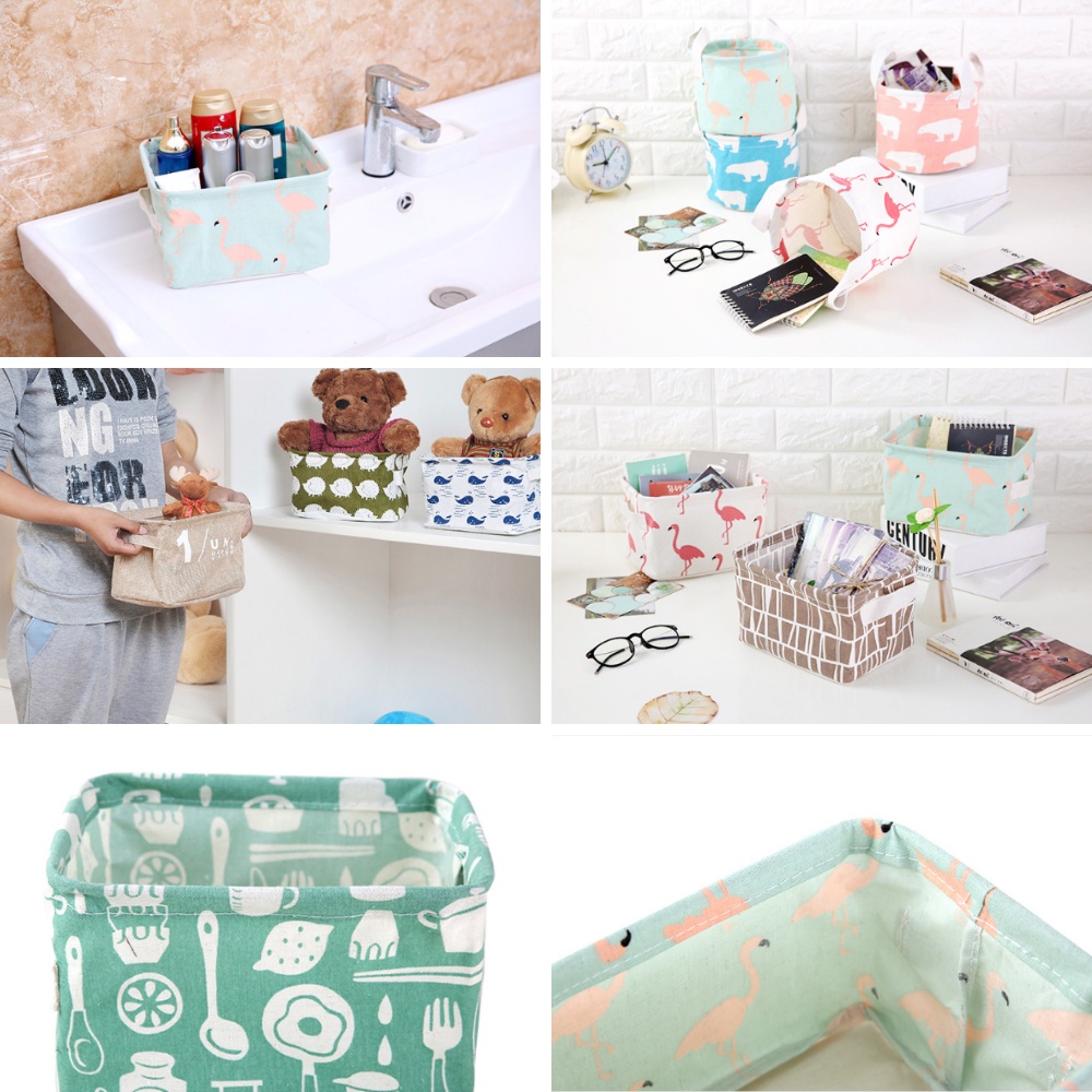 Túi Vải Đựng Phụ Kiện Hình Chữ Nhật Nhiều Họa Tiết Dễ Thương